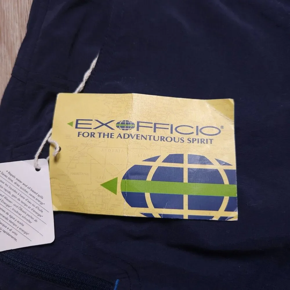 ExOfficio Hiking Pants Womens 14 Blue Fishing Travel Stretch Dupont Teflon
